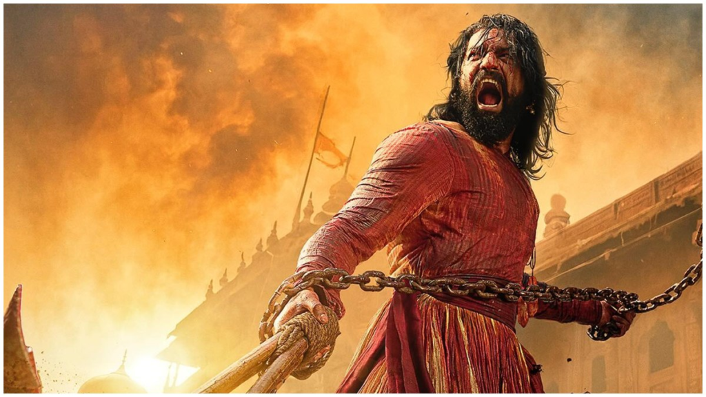 Chhaava movie controversy poster featuring Vicky Kaushal and Rashmika Mandanna.